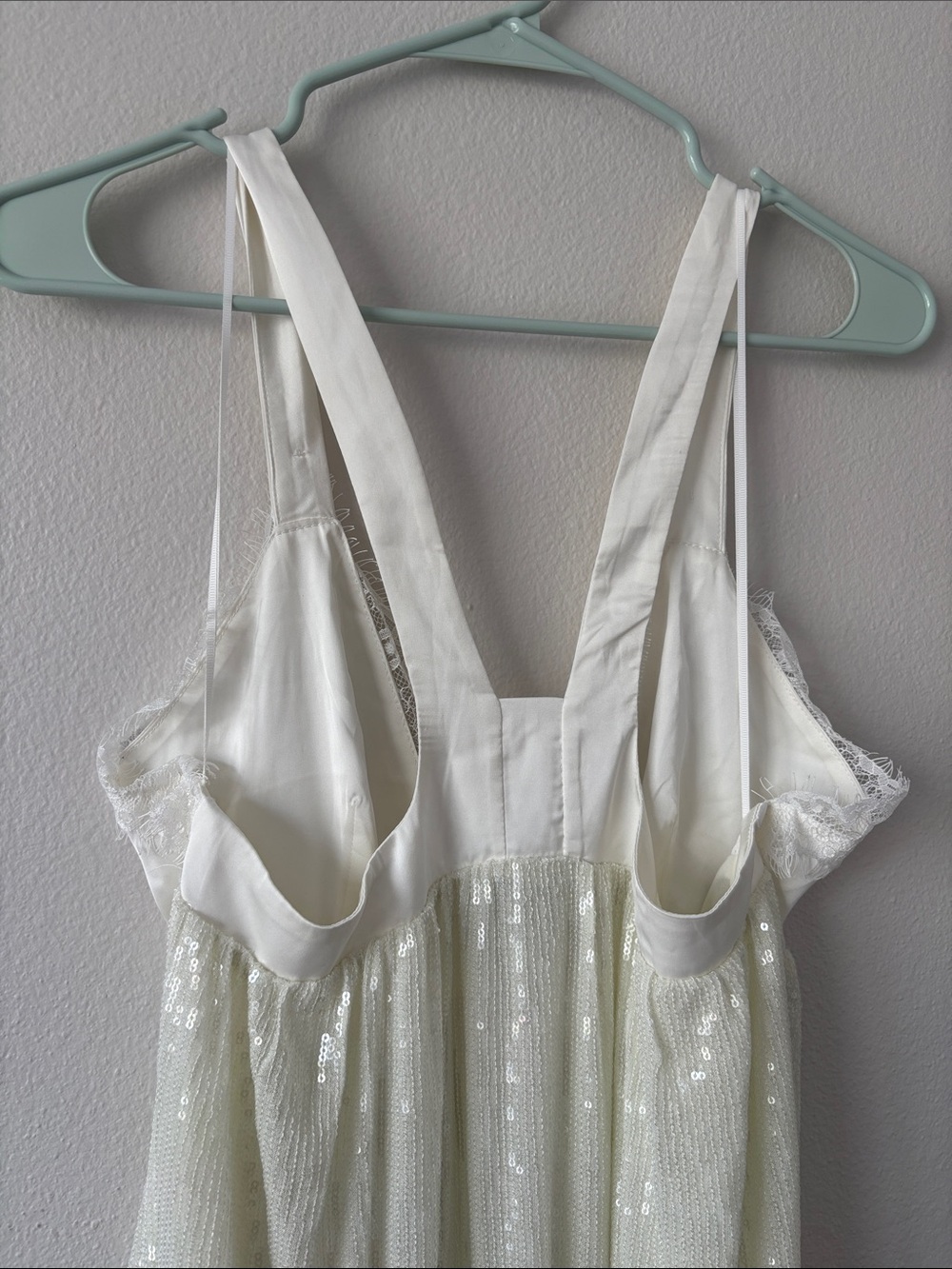 NWT ZARA WHITE SEQUIN KNIT SLIP DRESS LIMITED EDITION bridal coastal lace size S - Picture 11 of 12